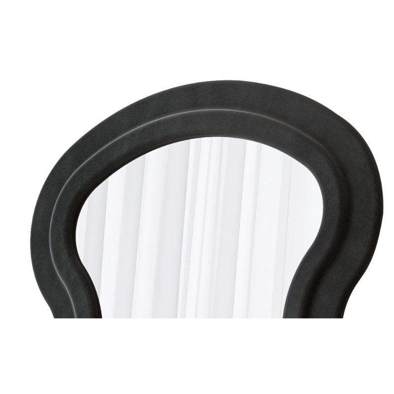 Flannel Full Length Wave  Floor Mirror For Bedroom Living Room Hanging Or Against The Wall, Black