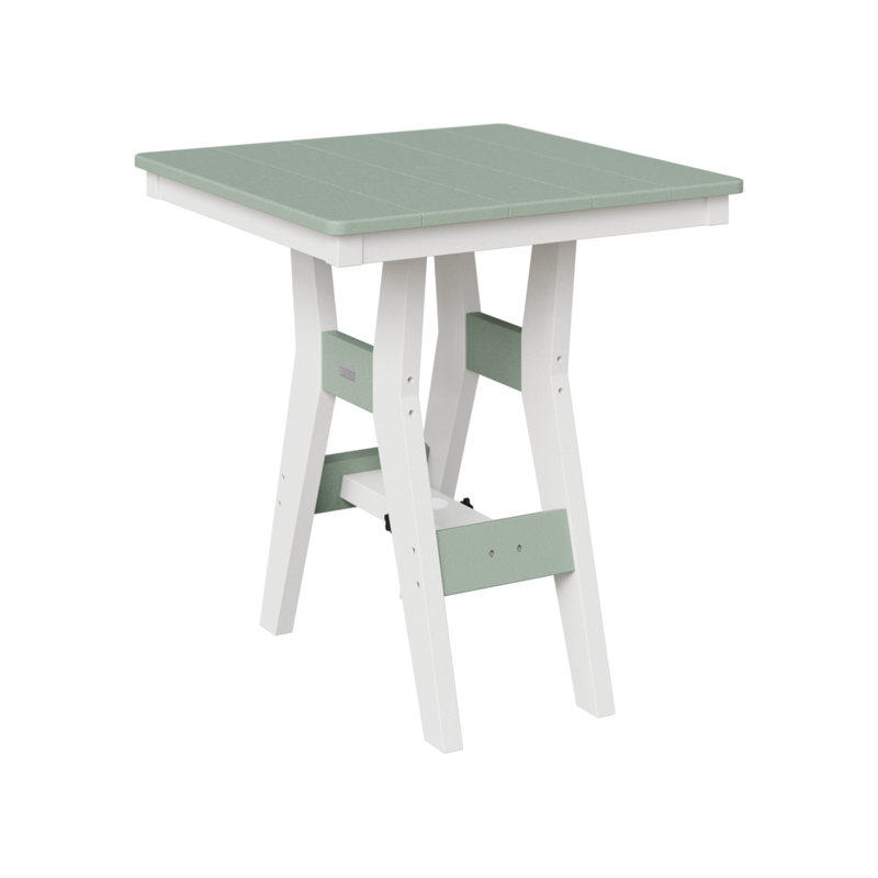 Table carrée à hauteur de comptoir 28 po Berlin Gardens Harbor, H 35,5 po x l 28 po x P 28 po, Écume de mer / blanc