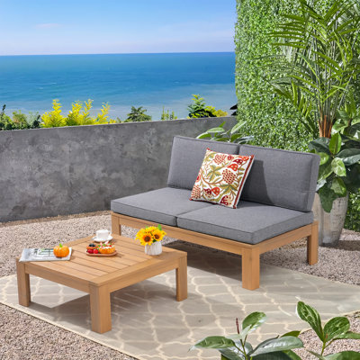 Ensemble de conversation pour 2 personnes avec coussins et table basse