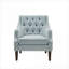 Chaise rembourrée d'appoint rembourrée en polyester avec pieds en bois massif et bleu riche-282535485