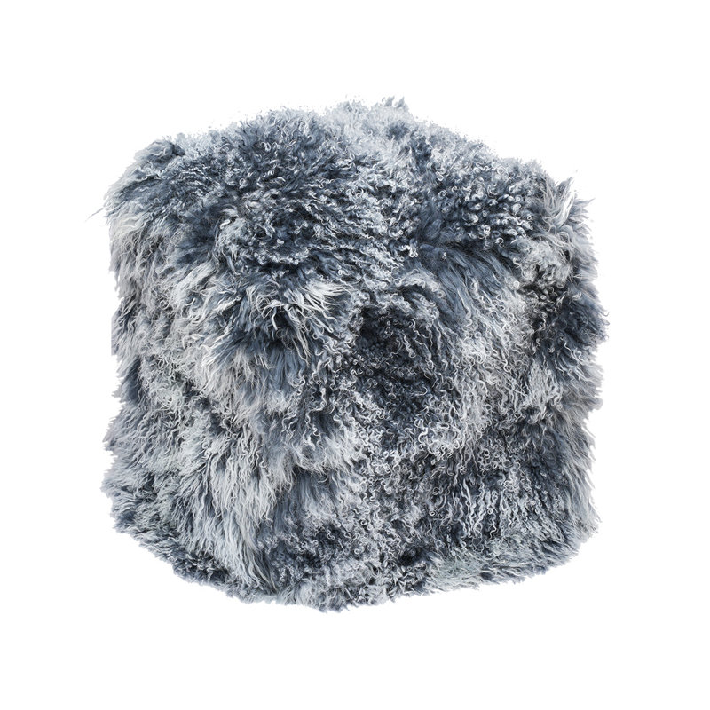 Tibetan Square Pouf, Gray 