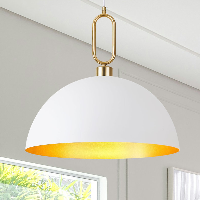 Pineiro Farmhouse Vintage Pendant Lighting and Gold Pendant Light Fixtures Large Dome Chandelier for Kitchen Island, Hallway, Dining Room, Bedroom