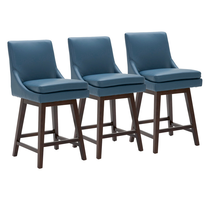Tabouret de comptoir pivotant Aleksy, Bleu foncé