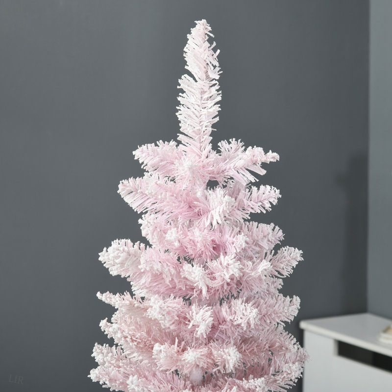 Arbre de Noël artificiel enneigé avec branches réalistes et base en plastique facile à assembler pour décoration intérieure des Fêtes, arbre de Noël