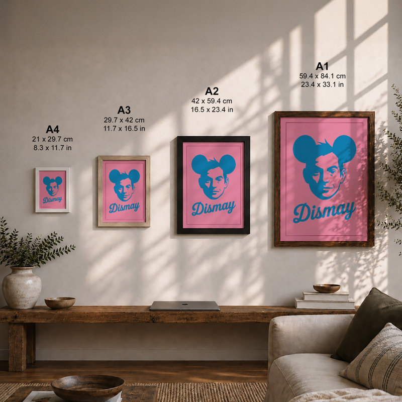 Dismay Typography - Framed Print, A1 - 84.1 x 59.4 cm, Unframed