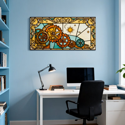 Fashion Stained Glass Clockwork Sky Pattern
