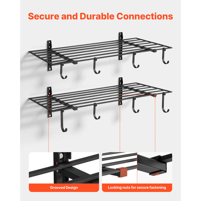 121.92 cm W Steel Wall Mounted Shelving Unit