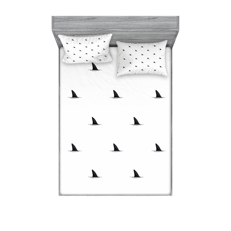 Drap-housse et coussin décoratif Ambesonne, Ensemble de draps pour grand lit + 5 pièces suppl