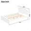 Lit plateforme double en bois avec tête de lit double, blanc