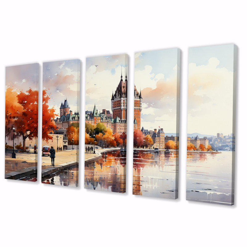 Québec français «French Beauty III», reproduction sur toile - 5 panneaux égaux
