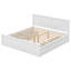 Lit plateforme très grand en bois avec 4 tiroirs de rangement, structure en bois massif, pieds de support, aucun sommier tapissier requis, gris-950554416-950554381