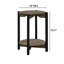 Table de bout ronde avec pieds en métal et tablette inférieure ouverte-2007567515