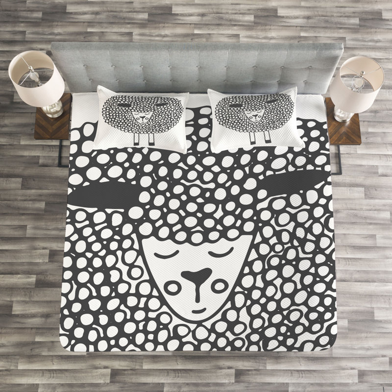 Advit Black/White Microfiber Bedspread Set, 220 x 220 cm Bedspread - 2 Shams