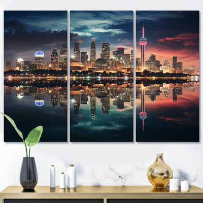 «Dallas Beautiful Cityscape Spot II - Dallas», ensemble de reproductions d'art mural en métal