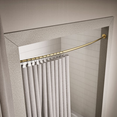 Expanse 76" Curved Fixed Shower Curtain Rod