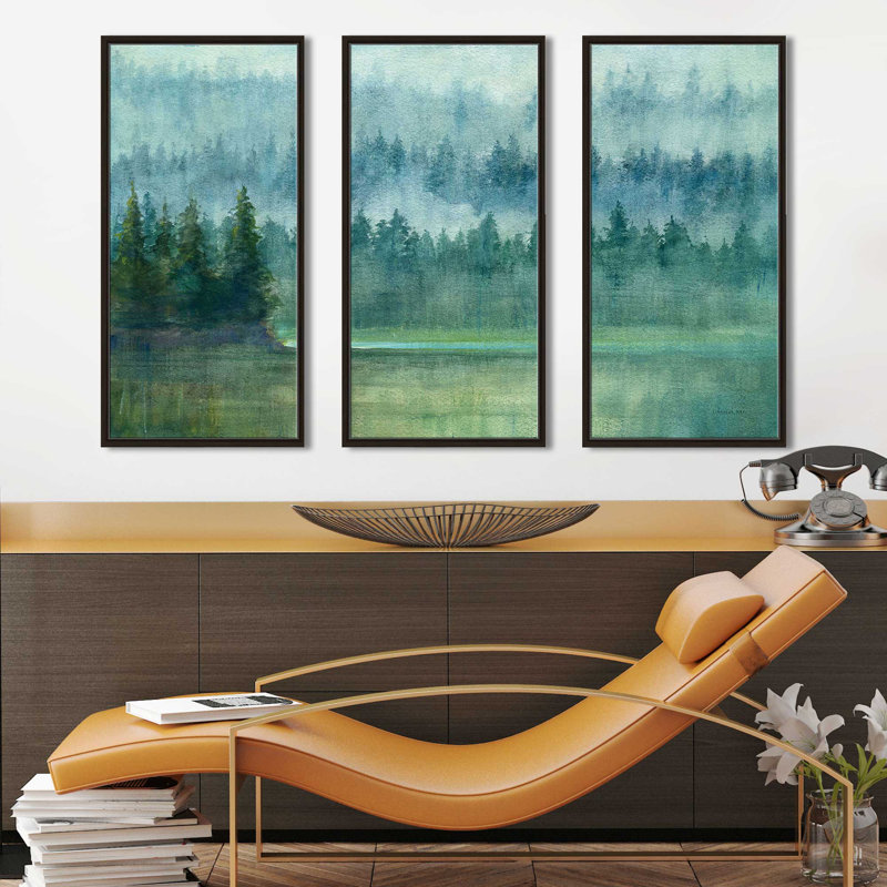 Autour du point - impression sur toile flottante 3 pièces, H 33,5 po x l 52,5 po x P 2 po