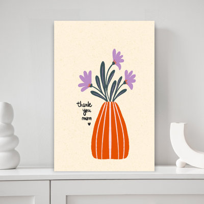 Thank You Mom Modern Flower Wall Art