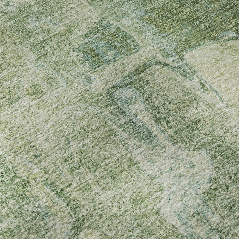 Premium Machine Washable Mayfield AMF2226 Abstract Rug, 8' x 10', Aloe