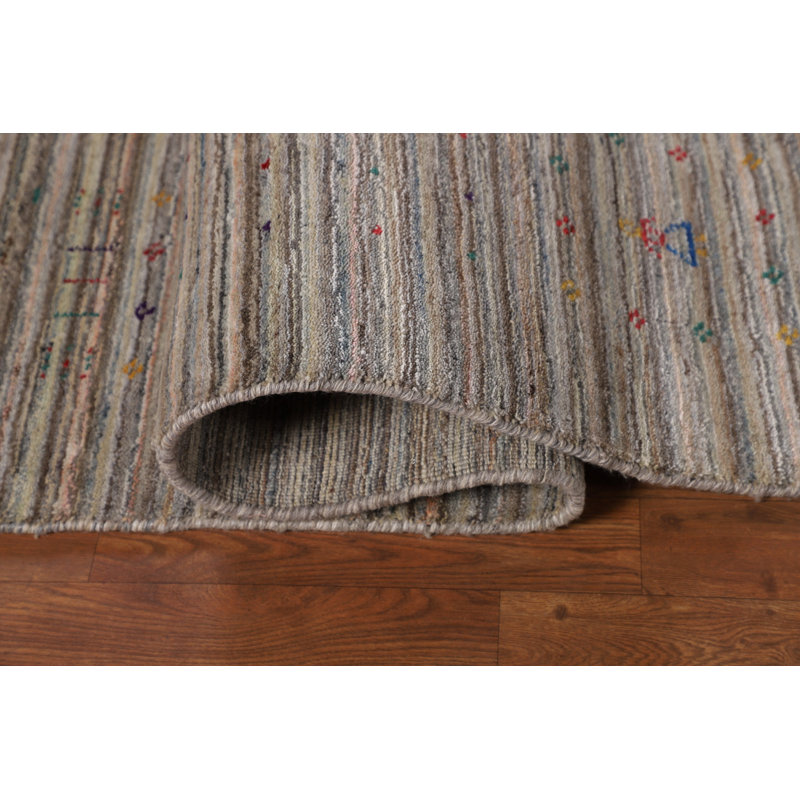 Tapis indien de couleur terre 8 x 8 Gabbeh