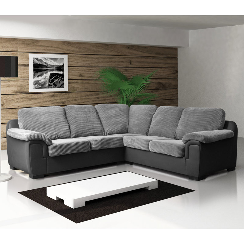 Cheswick Corner Sofa, Black/Grey