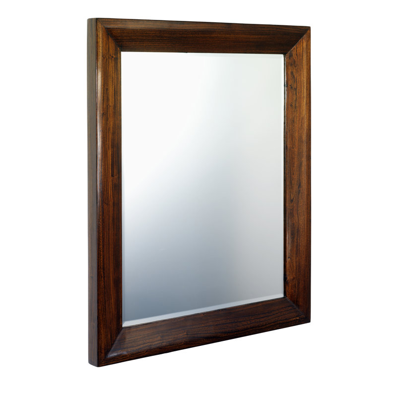 Hangzhou Wood Flat Wall Mirror, Warm Elm
