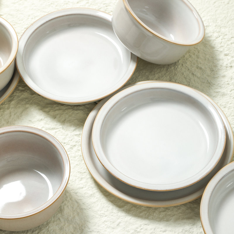 Ensemble de bols à pâtes en pierre 8 pièces Stone Lain Slate, Blanc
