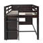 Lit mezzanine double avec garde-robe et tablettes - moka-121069895