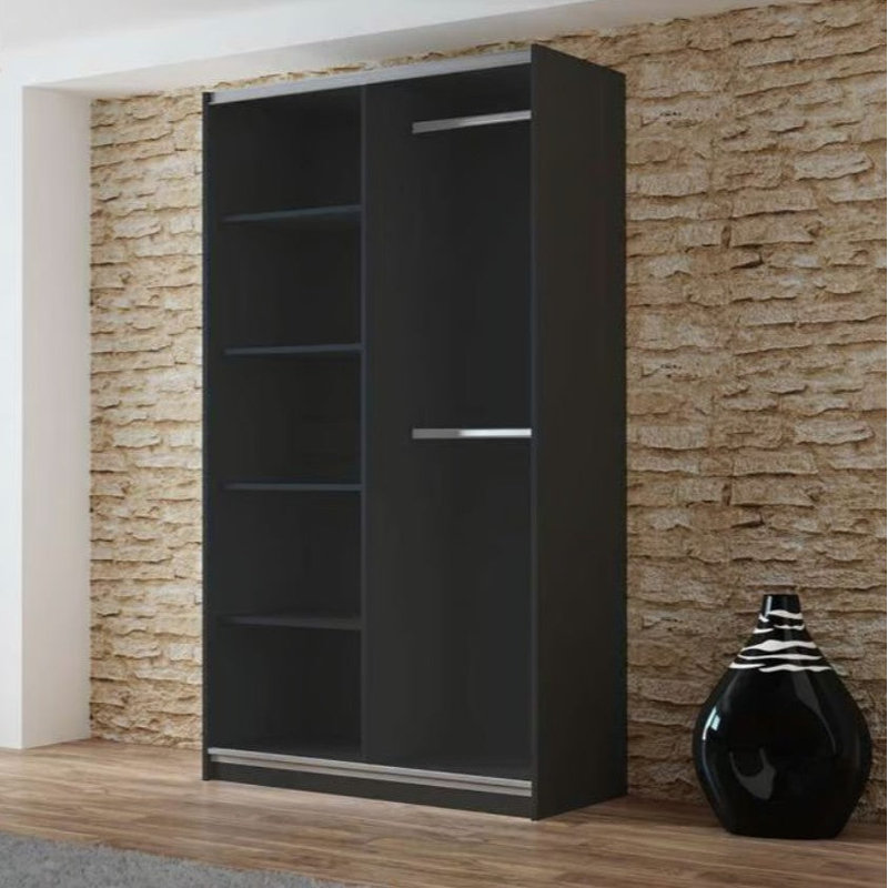 Biondo Manufactured Wood Wardrobe, Black Matt