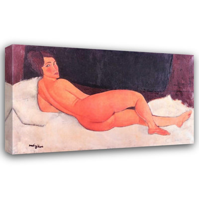 ArtDirect Modigliani, Amedeo Gallery Wrapped Canvas Art Titled: Nude Looking Over Right Shoulder