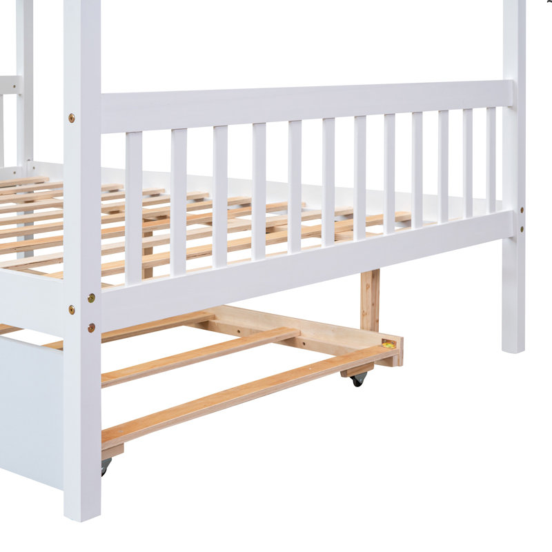 Aashini Solid Wood Canopy Bed by Isabelle & Max™, White, Full