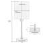 Pair (2x) Square Stick Antique Brass Metal Bedside Table Lamp -115140170