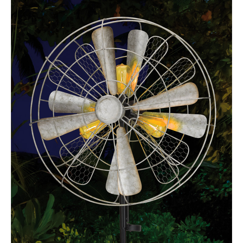 Tourne-vent à vent en métal et en verre et à énergie solaire standard, Edison