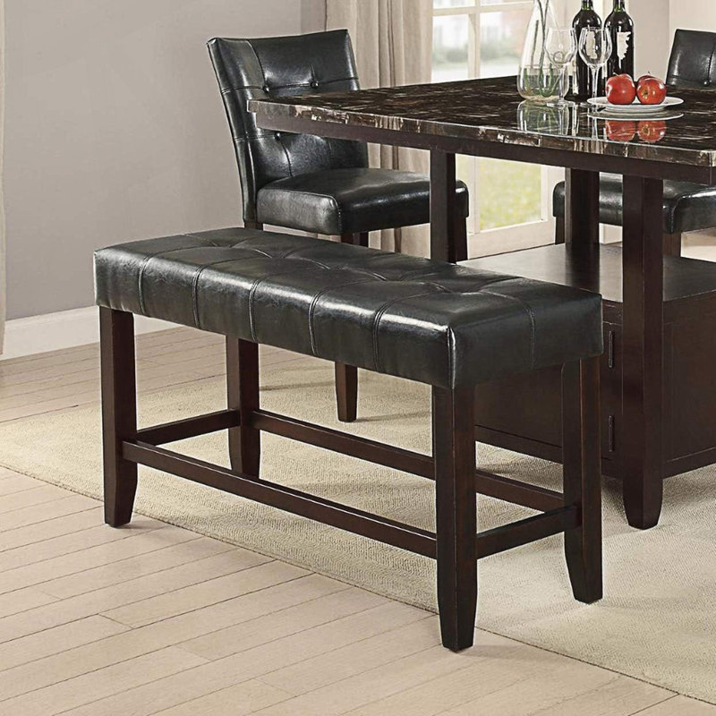 Modern Counter Height Bench, Dining Room Tufted Bench