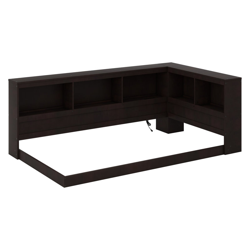 Dempster Wood Twin Size Daybed with Storage Cabinets, Espresso