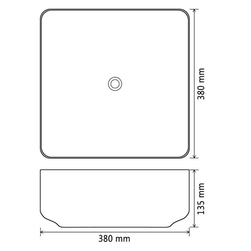 Retta White Ceramic Square Bathroom Sink
