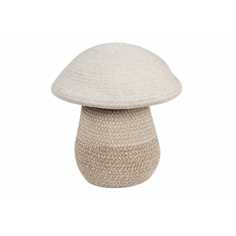 Panier en coton et bois, H 10 po x l 9 po x P 9 po