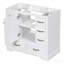 Meuble-lavabo 36 po sans lavabo, base d'armoire seulement, six tiroirs, diviseur de tiroir multifonctionnel, tablette réglable, blanc
