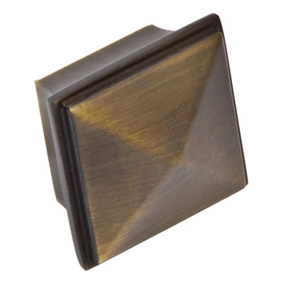 Poignée d'armoire carrée vintage en laiton pyramide de 1-1 / 4 po de longueur