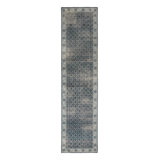 Distressed Homage Hand Knotted Wool Geometric Area Rug