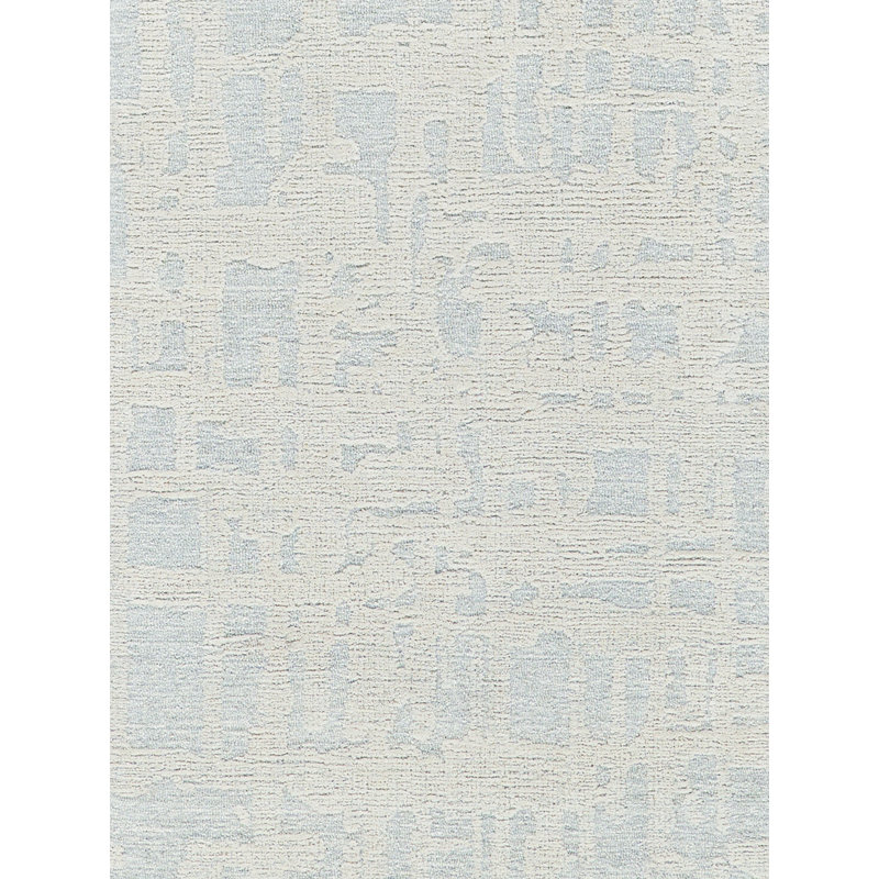 Exquisite Rugs Handmade Hand-Tufted New Zealand Wool On Canvas Blue/Ivory Area Rug, Rectangle 9' x 12', Light Blue/Ivory