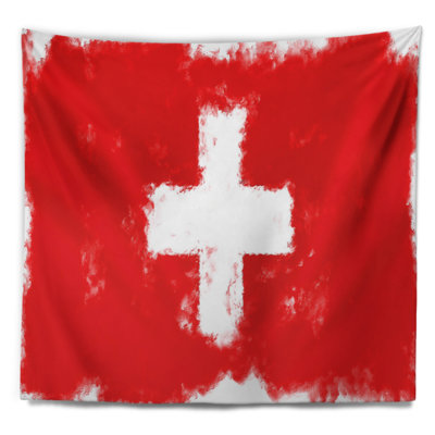 Tapisserie avec illustration du drapeau de la Suisse