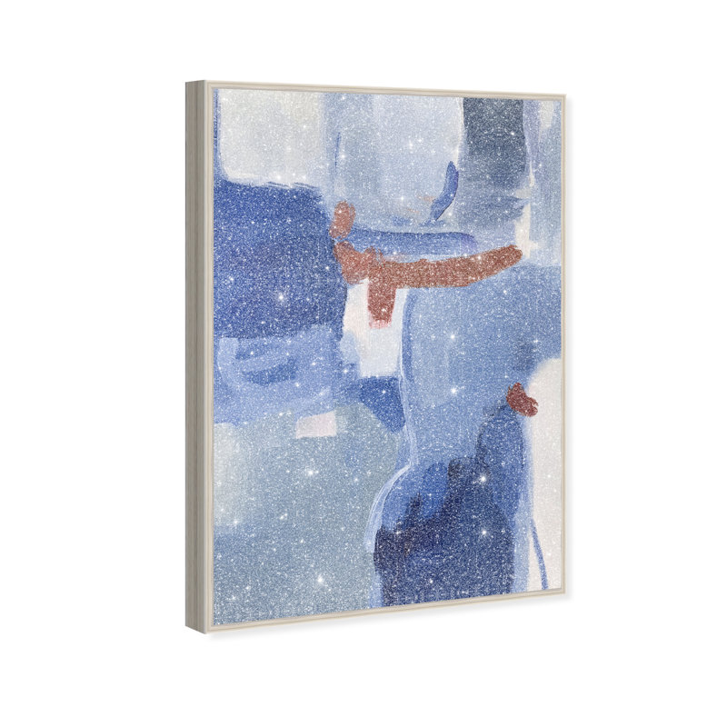 Painterly Brick Canvas Abstract Print by Oliver Gal, Black Frame, 10 x 15, 55"H x 37"W, Silver Frame