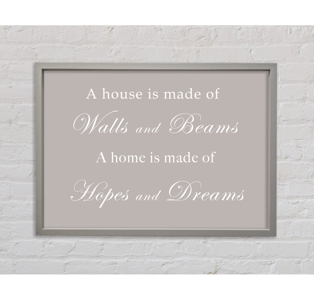 Home Quote Walls N Beams Hopes N Dreams Green Framed Print