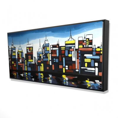 Colorful Skyline Print On Canvas