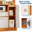 Buffet en bois, grande armoire avec rangement, garde-manger autoportant avec tiroirs