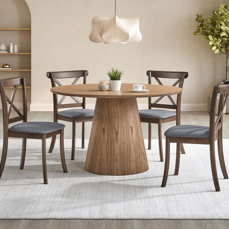 (1 table avec 4 chaises) Ensemble de table de salle à manger en bois