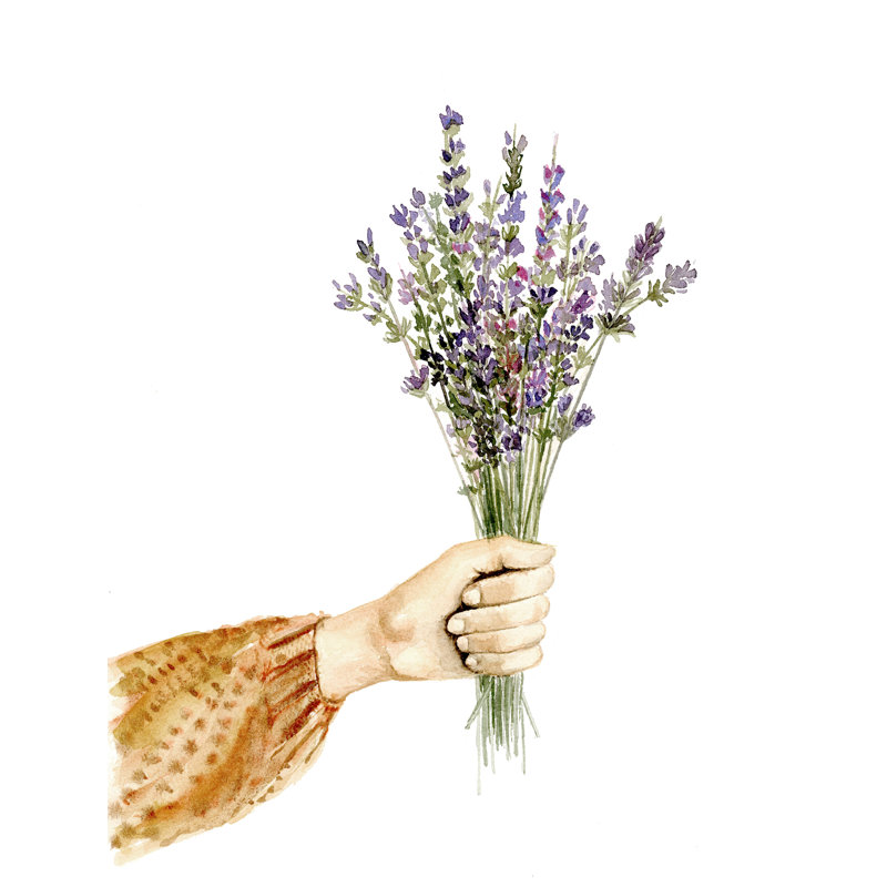 Lavendar Bouquet - Painting Print, 30cm H x 20cm W, Wrapped Canvas