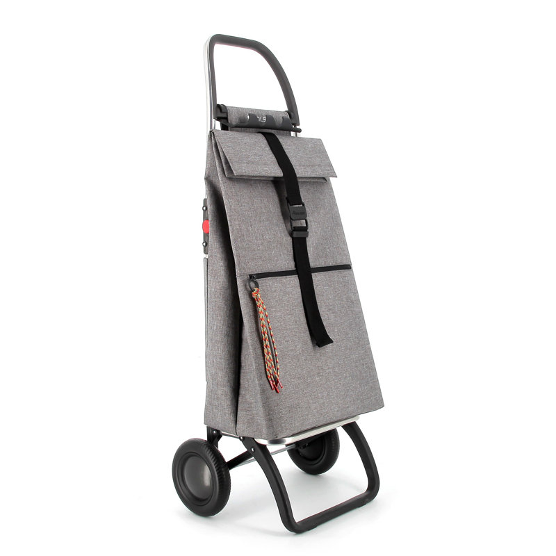 Shopping Trolley Rolser Big Tweed  2 Wheel Foldable, Gray