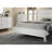 White Queen Size Bed Panel Headboard Wave Texture Bedroom Furniture Wooden 1Pc Bedframe-1688946577