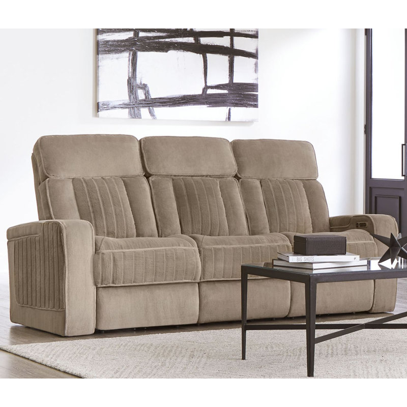 Canapé inclinable électrique avec table rabattable, Polyester champignon